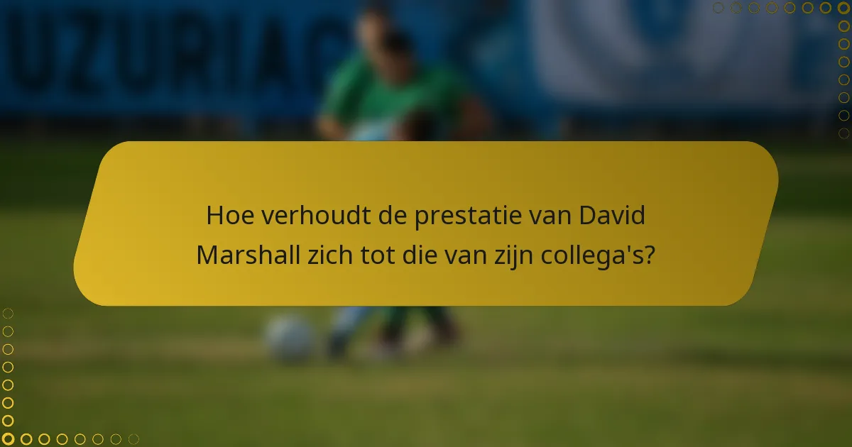 Hoe verhoudt de prestatie van David Marshall zich tot die van zijn collega's?