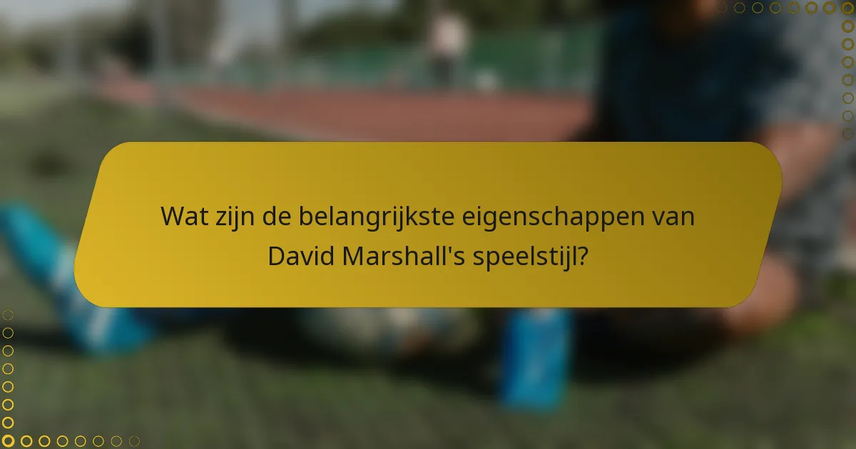 Wat zijn de belangrijkste eigenschappen van David Marshall's speelstijl?